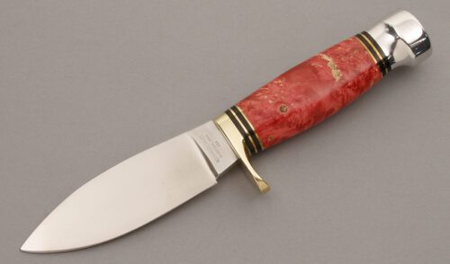 Northwoods Knives Willow Leaf Hunter with Red Maple Burl Wood handle material - Obverse Side - Item #KLC08760