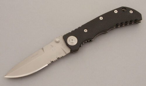 Lone Wolf Knives Harsey T2 Tactical Linerlock with Sculpted Black Nylon Handle handle material - Obverse Side - Item #KLC08765