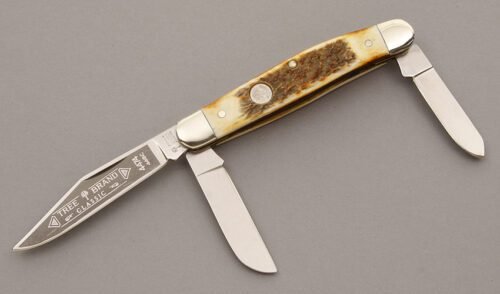 Boker Knives 4474 Stockman with Stag Handle Scales handle material - Obverse Side - Item #KLC08793