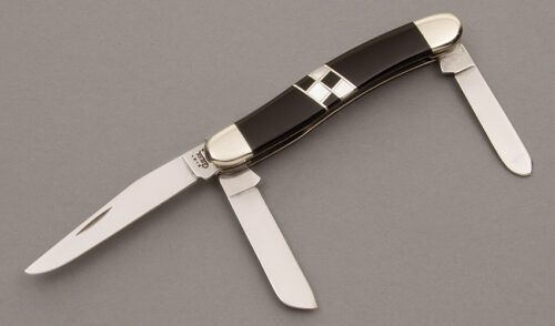 Case Cutlery EX318 Stockman with Jet Stone Handle Scales handle material - Obverse Side - Item #KLC08802