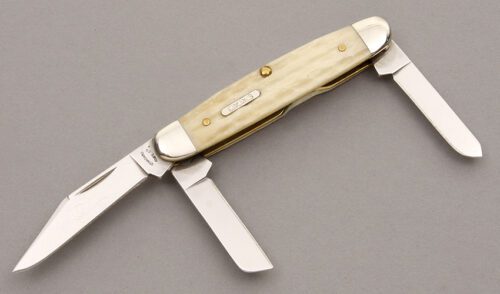 Case Cutlery Standard 63090 Stockman with Natural Jigged Bone handle material - Obverse Side - Item #KLC08808