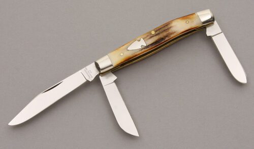 Northwoods Knives Stockman with Stag Scales handle material - Obverse Side - Item #KLC08812