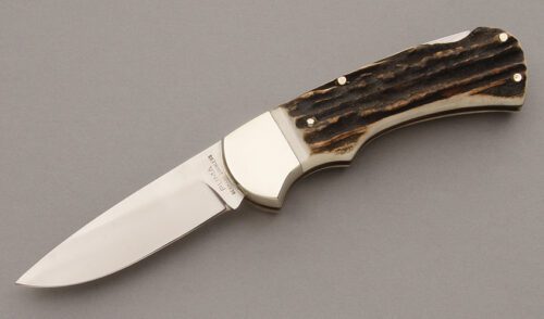 Puma Knives 745 4 Star Lockback with Stag Handle Scales handle material - Obverse Side - Item #KLC08824