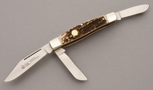 Puma Knives 410675 Stock Knife with Stag Handle Scales handle material - Obverse Side - Item #KLC08828