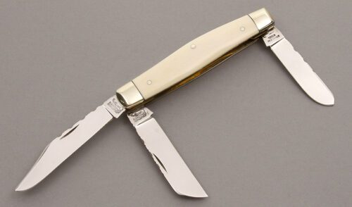 Jonathan Crookes Company Stockman with Antique Ivory Handle Scales handle material - Obverse Side - Item #KLC08832