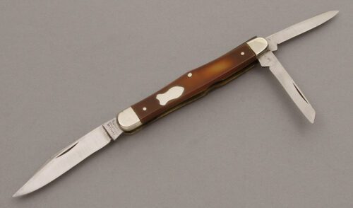 Camillus Cutlery Whittler with Brown Celluloid Handle Scales handle material - Obverse Side - Item #KLC08837
