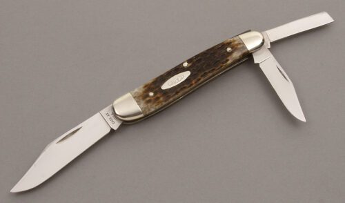 Case Cutlery 6380 Whittler with Apoloosa Jigged Bone Scales handle material - Obverse Side - Item #KLC08842