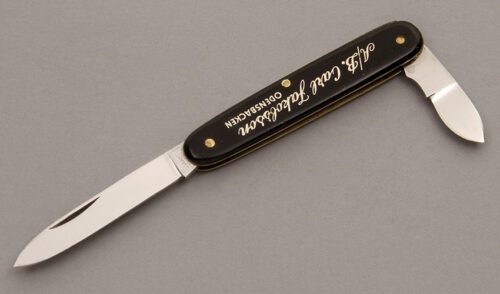 Julanco Gents Pen Knife with Black Celluloid handle material - Obverse Side - Item #KLC08844