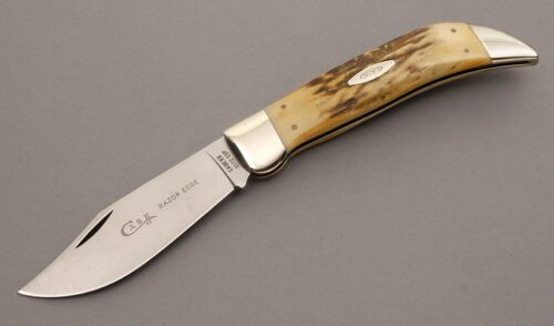 Case Cutlery 5172 Clasp Knife with Sambar Stag handle material - Obverse Side - Item #KLC08845