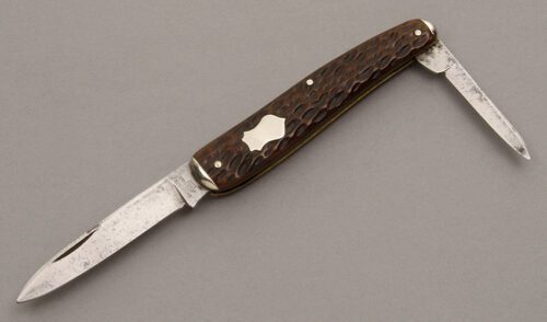 New York Knife Co. Senator with Jigged Bone Handle Scales handle material - Obverse Side - Item #KLC08848