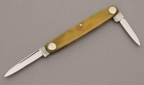 Ulster Knife Co. Senator with 3-D Ivory Celluloid Scales handle material - Obverse Side - Item #KLC08850
