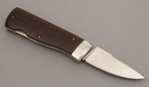 Bench Mark Knives Rolox Diamond Back with Cocobolo Wood Handle Scales handle material - Obverse Side - Item #KLC08865