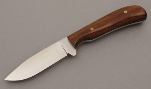 Northwoods Knives Gladstone Drop Point Hunter with Cocobolo Wood Handle Scales handle material - Obverse Side - Item #KLC08866