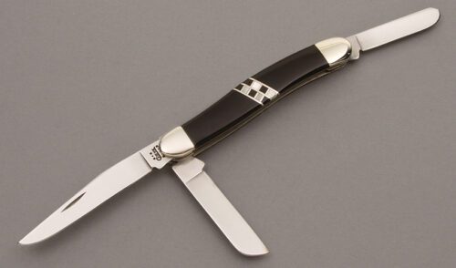 Case Cutlery EX318 Stockman with Black Jet Stone handle material - Obverse Side - Item #KLC08870
