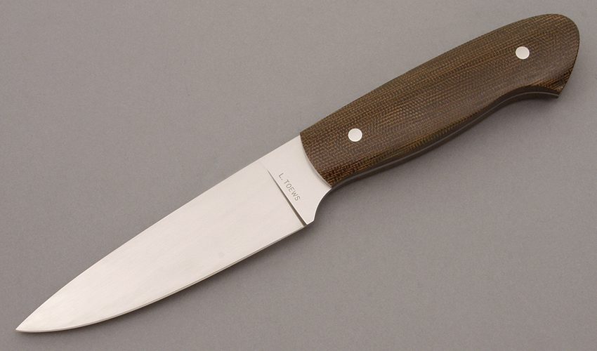 Leonard Toews Hunter with Green Canvas Micarta Scales handle material - Obverse Side - Item #KLC08877