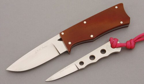 J.W. McFarlin Kangaroo Knife with Brown Micarta Handle Scales handle material - Obverse Side - Item #KLC08880