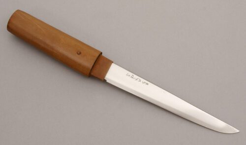 Michael Tamboli Japanese Tanto with Koa Wood Handle handle material - Obverse Side - Item #KLC08884