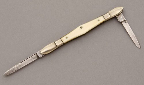 Race Brothers Tuxedo Pen Knife with Ivory handle material - Obverse Side - Item #KLC08896