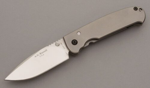 A.G. Russell Acies 1 Framelock with Titanium Frame handle material - Obverse Side - Item #KLC08908