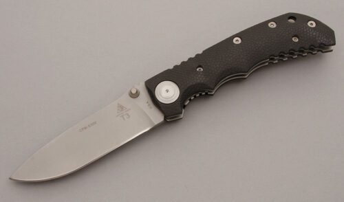 Lone Wolf Knives Harsey T3 Ranger Linerlock with Sculpted Black Nylon handle material - Obverse Side - Item #KLC08913