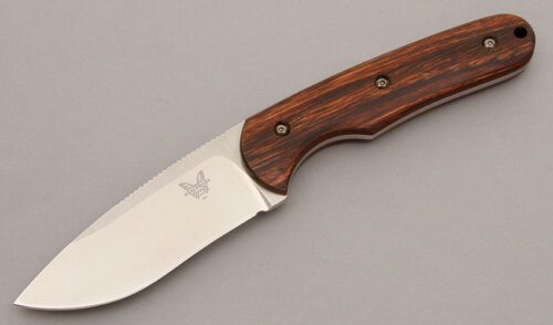 Benchmade Knives Snody Design 201 Activator with Winewood Handle Scales handle material - Obverse Side - Item #KLC08915