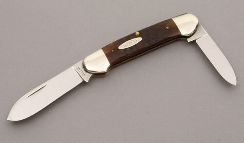 Case Cutlery Canoe with Brown Jigged Bone handle material - Obverse Side - Item #KLC08922