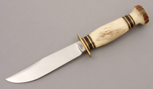 Marble's Knives Camp Knife with Stag Handle handle material - Obverse Side - Item #KLC08934
