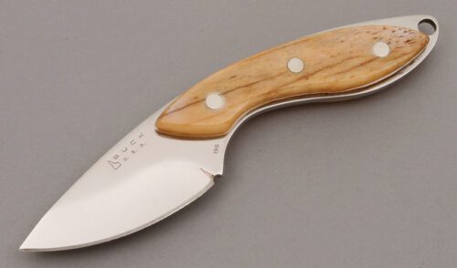 Buck Knives Mini Alpha with Giraffe Bone handle material - Obverse Side - Item #KLC08941