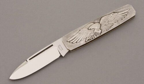 A.G. Russell American Bicentennial Folder with Stainless Steel handle material - Obverse Side - Item #KLC08943