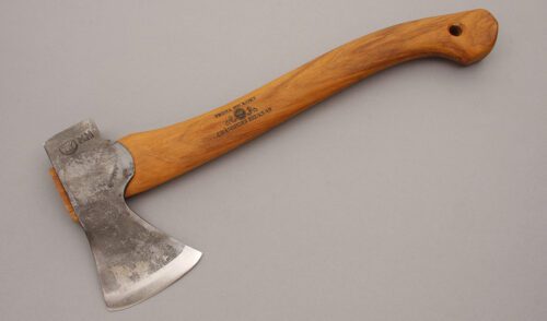 Gransfors Bruks Wildlife Hatchet with Hickory Wood Handle handle material - Obverse Side - Item #KLC08950