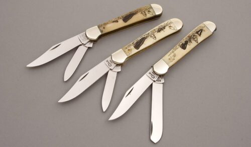 Case Cutlery Copperhead Whaling Set with Smooth White Bone Scales handle material - Obverse Side - Item #KLC08954