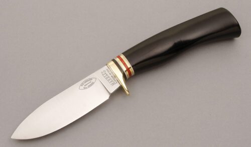 Marble's Knives Sport 99 Loveless Hunter with Black Micarta Handle handle material - Obverse Side - Item #KLC08956