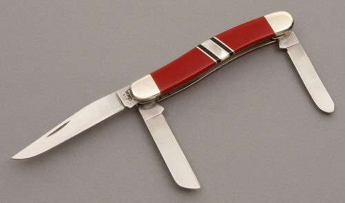 Case Cutlery EX318 Stockman with Coral Handles handle material - Obverse Side - Item #KLC08963