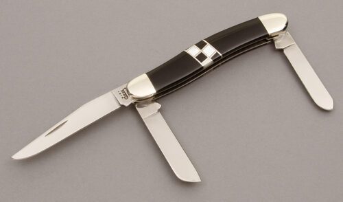 Case Cutlery EX318 Stockman with Black Jet Stone Handle Scales handle material - Obverse Side - Item #KLC08965