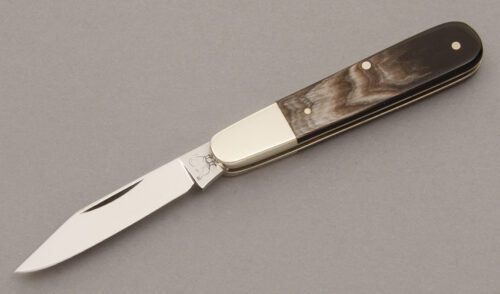 Hen & Rooster Baby Barlow with Buffalo Horn Handle Scales handle material - Obverse Side - Item #KLC08970