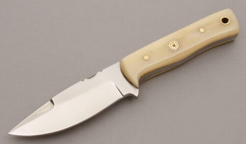 Unknown Maker Small Fighter with Smooth White Bone Scales handle material - Obverse Side - Item #KLC08971