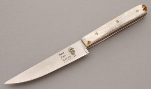 Bear Paw Knives Centennial Hunter with Elk Horn Handle Scales handle material - Obverse Side - Item #KLC08986