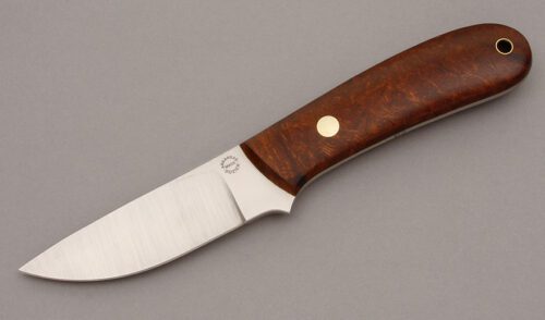 Dozier Knives Yukon Skinner with Desert Ironwood Burl Wood handle material - Obverse Side - Item #KLC08992