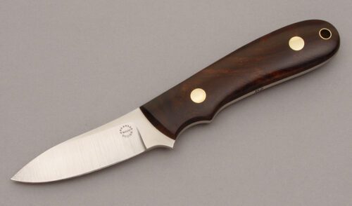 Dozier Knives K-8 Semi Skinner with Desert Ironwood Handle Scales handle material - Obverse Side - Item #KLC08993