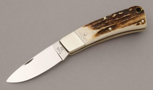 Hen & Rooster Model 107 Slip Joint with Stag handle material - Obverse Side - Item #KLC09005