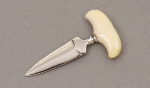 Unknown Maker Miniature Push Dagger with Ancient Ivory Handle handle material - Obverse Side - Item #KLC09015