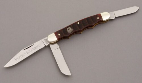 Boker Knives Hunters Stockman with Red Jigged Bone Handle Scales handle material - Obverse Side - Item #KLC09023