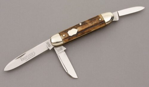 Shapleigh Knives Stockman with Stag Handle Scales handle material - Obverse Side - Item #KLC09025