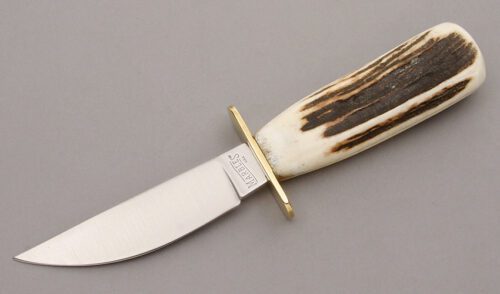 Marble's Knives Cowboy Prototype with Two Piece Stag Handle handle material - Obverse Side - Item #KLC09042