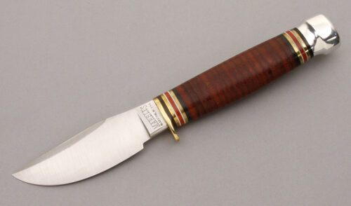 Marble's Knives Trailcraft with Stacked Leather handle material - Obverse Side - Item #KLC09043