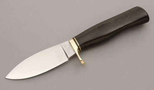 Northwoods Knives Willow Leaf Hunter with Black Canvas Micarta handle material - Obverse Side - Item #KLC09046