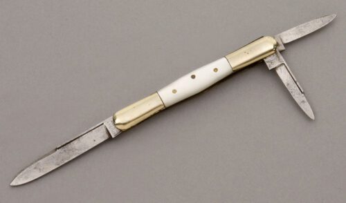 Waltham Cutlery Swell Center Whittler with Mother of Pearl Scales handle material - Obverse Side - Item #KLC09058