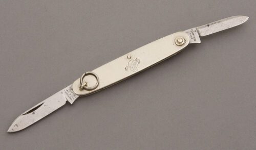 George Ibberson & Co. Ring Lock Advertising Knife with Nickel Silver Frame handle material - Obverse Side - Item #KLC09065
