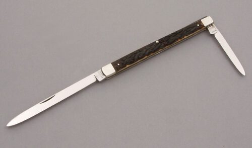 J.A. Henckels Fruit Knife with Stag Handle Scales handle material - Obverse Side - Item #KLC09092