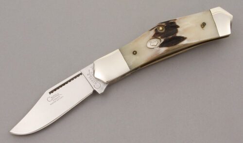 Cripple Creek Slip Joint Folder with Stag Handle Scales handle material - Obverse Side - Item #KLC09098